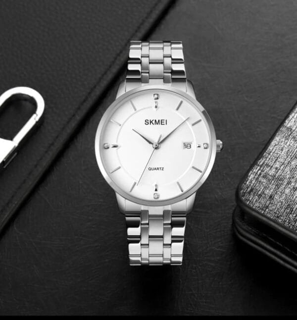 SKMEI 1801 Quartz Wristwatch- SILVER - Image 2