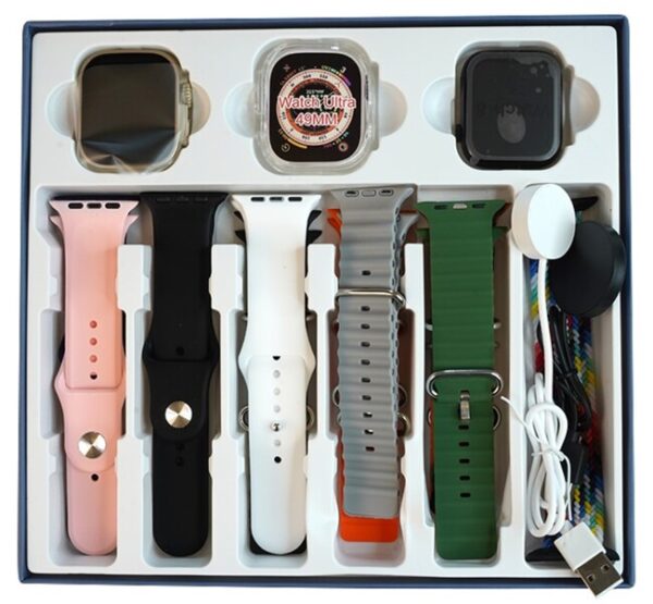 Y90 Ultra Smartwatch - with 12 Straps, 2 Watches, and 2 Chargers