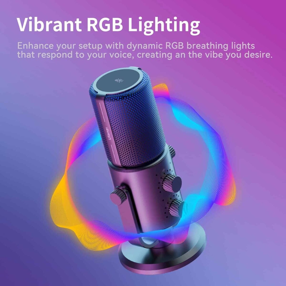 Ulanzi YV005 RGB Noise Cancelling Condenser Microphone