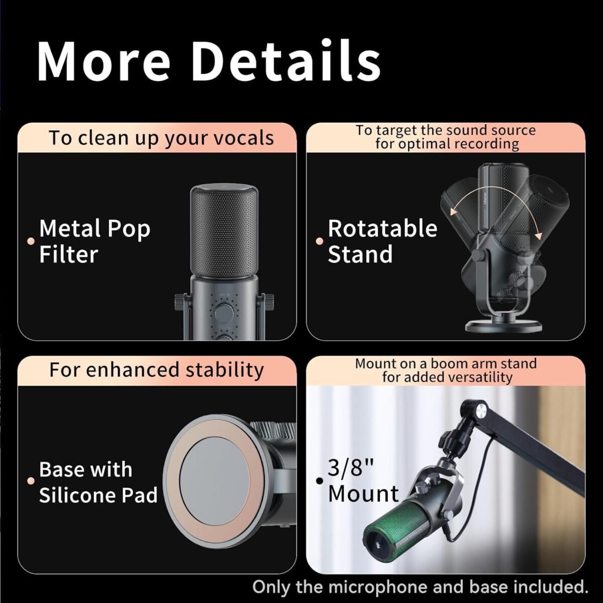 Ulanzi YV005 RGB Noise Cancelling Condenser Microphone