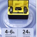 K50 Multi-Device Wireless Lavalier Microphone a phone and electronic devices a collage of a phone charging device a group of electronic devices on a table a black and yellow box with black buttons