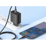 FONENG 45W GaN USB-C Wall Charger With Type-C Cable (UK34) - Black