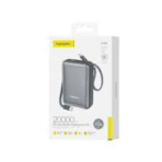 FONENG PX115 10000mAh Mini 22.5W Power Bank with 2 Built-in Cables - Dark Gray