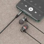 FONENG T52 In-Ear Metal Wired 3.5mm Earphone with Mic - Black - Image 3