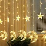 Moon & Star LED Curtain Fairy Lights - Image 2