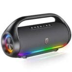 Portable Dual Wireless Speaker – IPX5 Waterproof, RGB LED Lights, USB, TF Card, AUX Supported - Image 3
