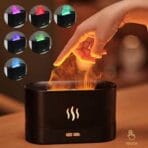 Fireplace Flame Effect Humidifier – LED Aroma Diffuser with Warm Glow - Image 2