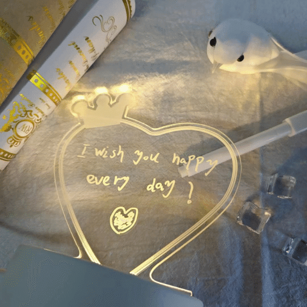 Heart-Shaped Crown Message Board LED Lamp