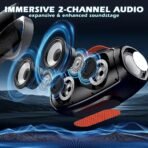 Portable BT Speaker LED AUX TF/USB EQ Outdoor
20W stereo, LED beat-sync, portable, TWS+TF/USB/AUX, BT5.0, 12-15hr - Image 2